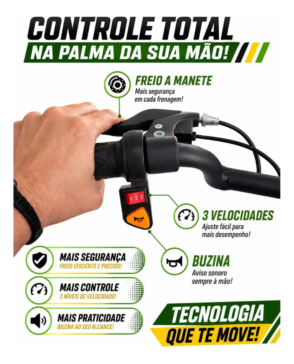 Triciclo Elétrico Drift Grande 350 W 36 V Suporta 90 kg + Brinde — foto 7